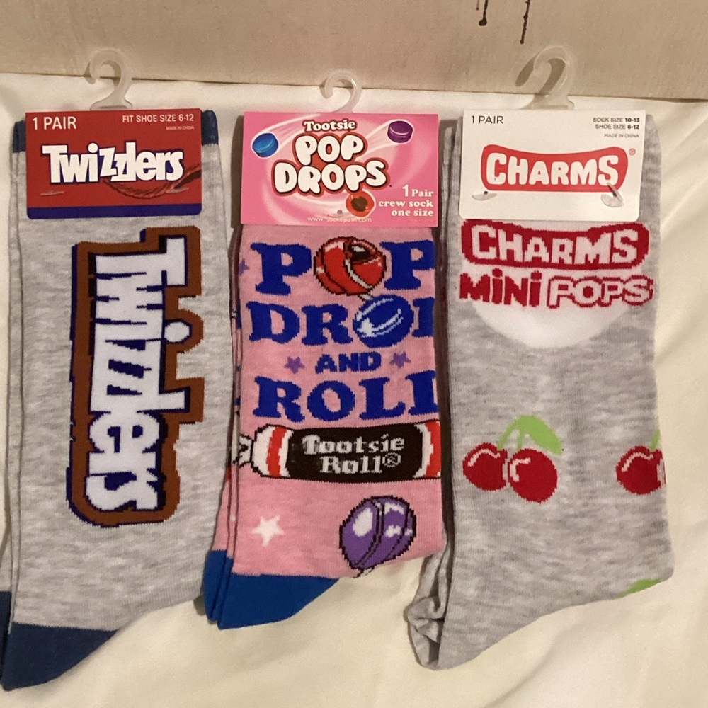 Twizzlers, Tootsie Roll, and Charms Crew Socks Set